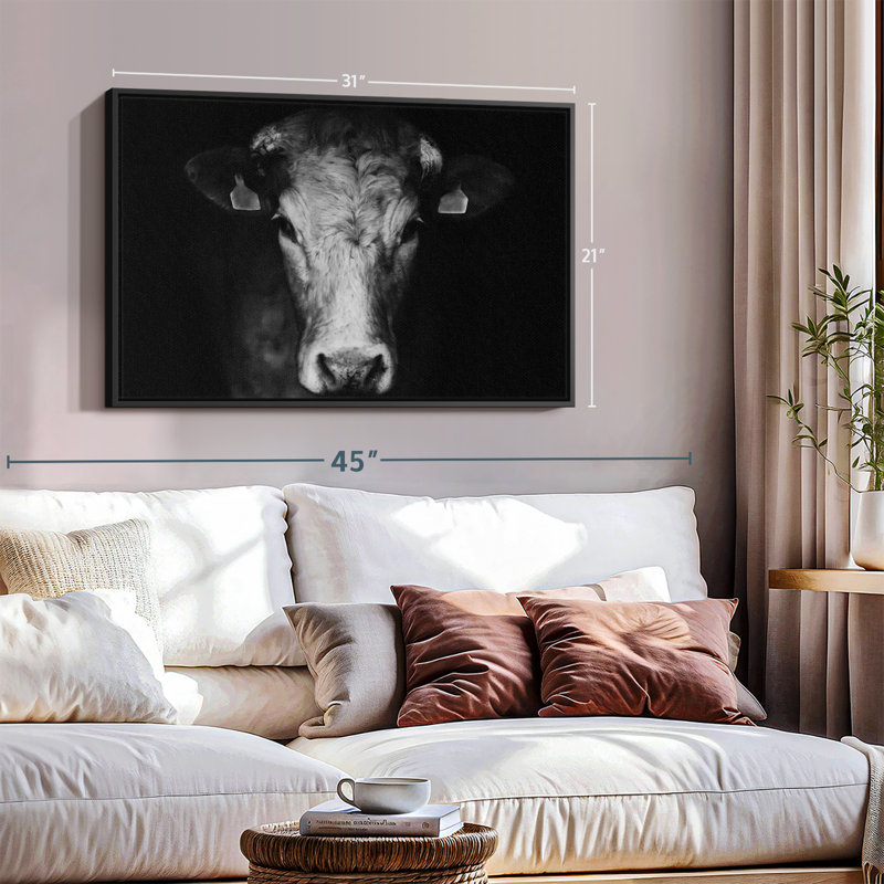 «Pondering Cow», reproduction sur toile, H 31 po x l 21 po