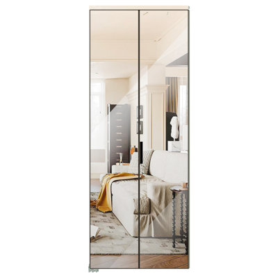 Porte de placard pliante - Porte intérieure pleine grandeur à profil étroit en aluminium avec trousse de quincaillerie d'installation