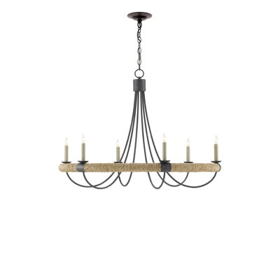 Shipwright 6 - Light Wrought Iron Dimmable Classic / Traditional Chandelier