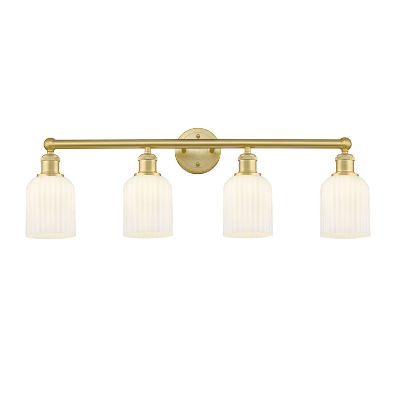Fiennes 4 - Light Dimmable Vanity Light, Satin Gold, White