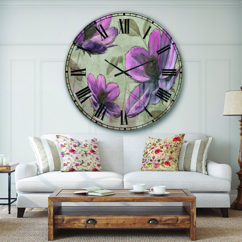 Horloge murale florale et botanique, Surdimensionné