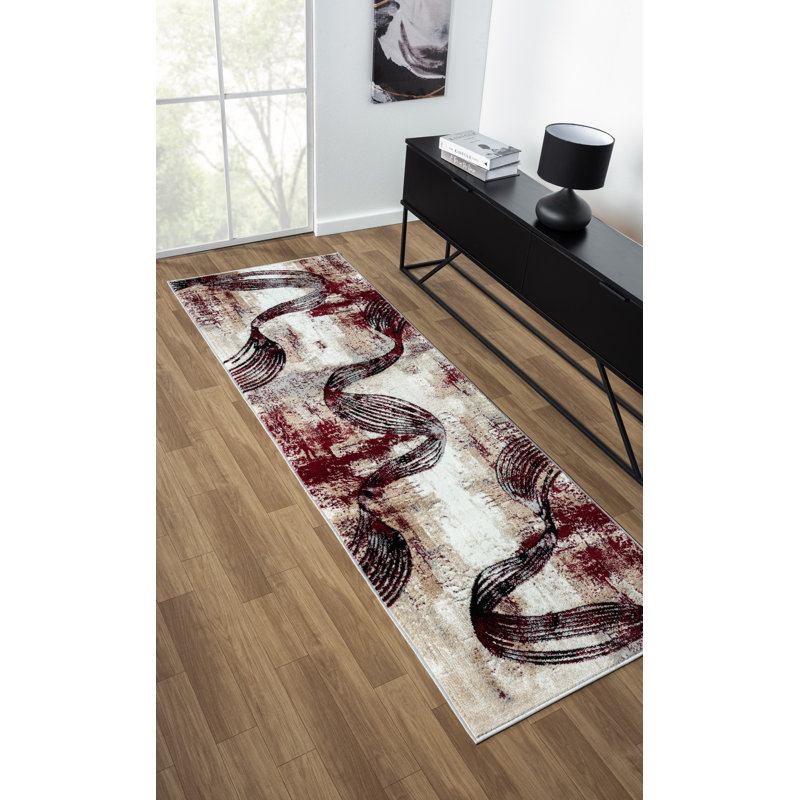 Vladya Abstract design Area Rug, Runner 2'8" x 7'10"