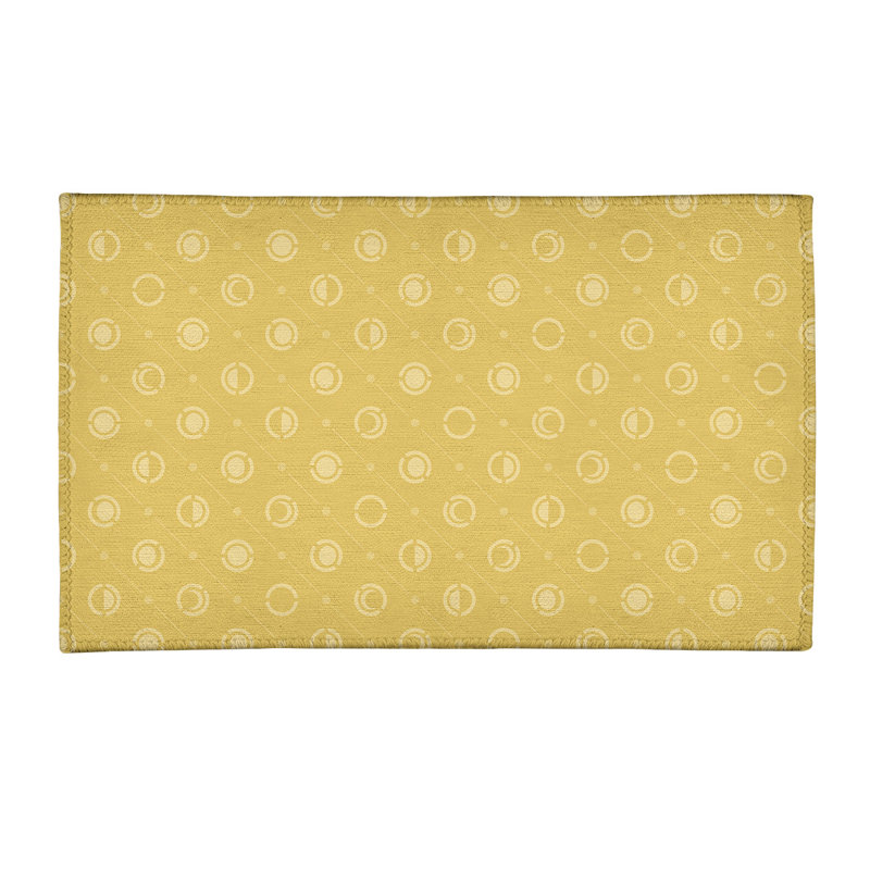Tapis jaune en phases de lune monochrome, Rectangle 2 pi x 3 pi