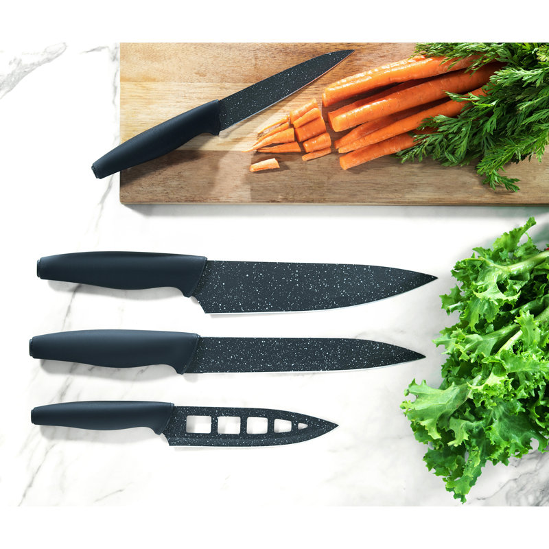 Granitestone Granitestone Nutriblade 6 PC Knife Set, Professional Kitchen Chef’s Knives with Sharp Stainless Steel Blades and Nonstick Granite Coating