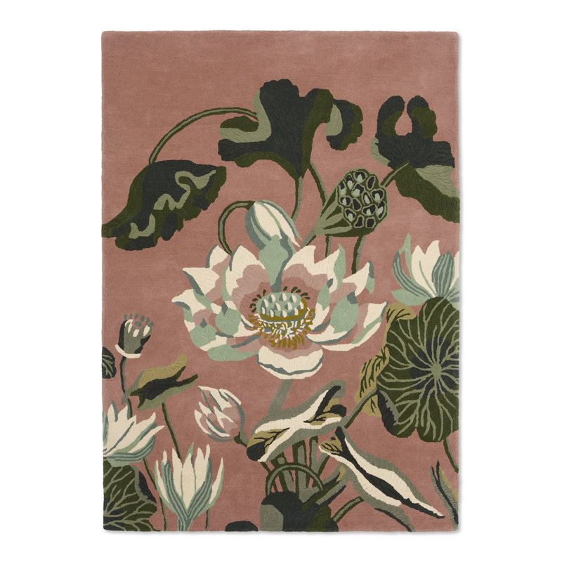 Hand Tufted Wool Floral Area Rug, Rectangle 3'11" x 5'11"