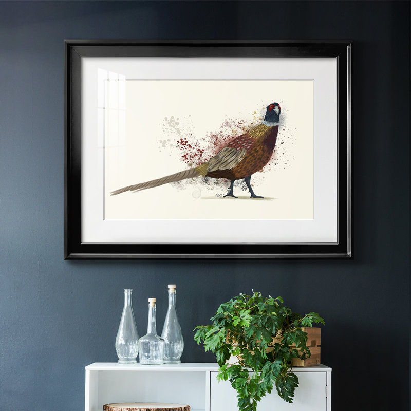 Pheasant Splash 2, reproduction d'art encadrée, Noir, H 15 po x l 21 po x P 1,5 po