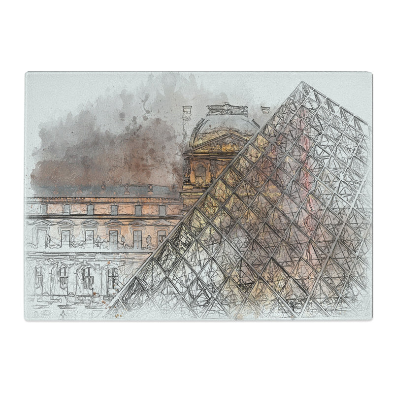 The Louvre in Paris Vol.2 Sketch Chopping Board, 20cm W x 28.5cm L