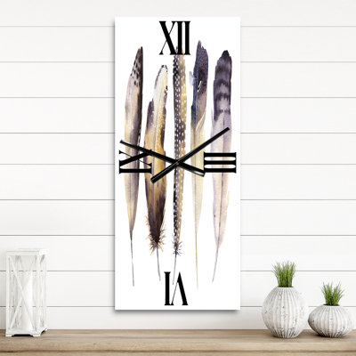 Horloge murale Ethnic Feathers I