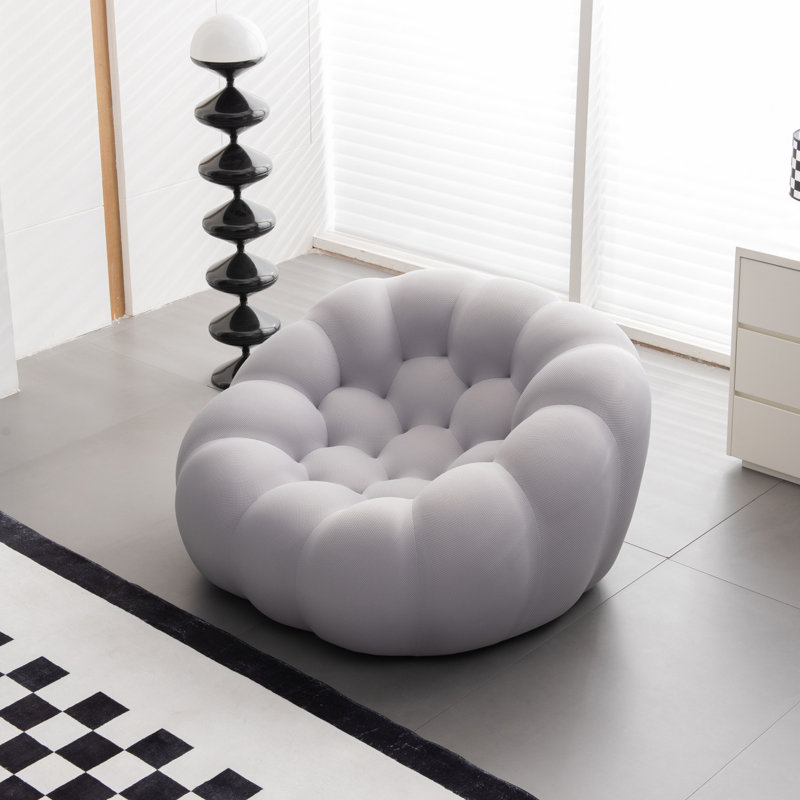 Canapé moderne de plancher à bulles 46,9 po, fauteuil simple Modern, Gris