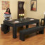  Ensemble de table de billard et de jeux multiples de 7 pi avec plateau de table à manger et de table de ping-pong Hathaway Newport ‑ banc pour le rangement de la maison et les accessoires inclus-35031375-52827219