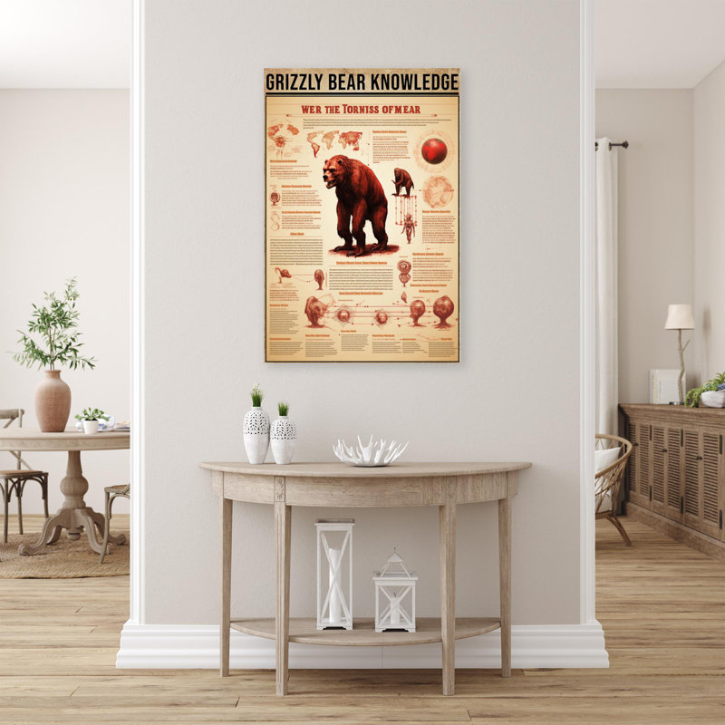 «Grizzly Bear connaissance», reproduction d'art graphique sur toile tendue, L 16 po x H 20 po