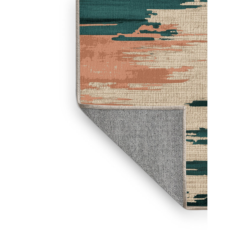 Tapis beige lavable à la machine, Rectangulaire 7 pi x 10 pi