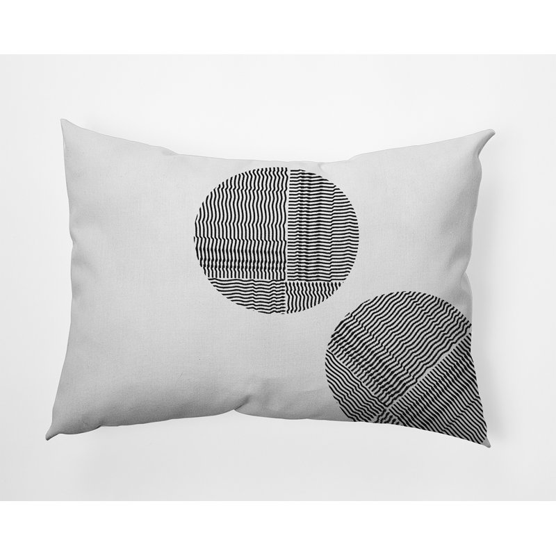 Geometric Reversible Throw Pillow, Black