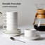 Ensemble de 4 tasses à espresso en céramique et soucoupes blanches de base (2,5 oz)-125340568
