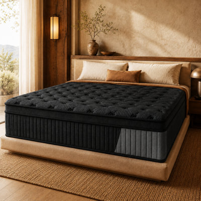Matelas à ressorts hybride 14 po - Ressorts ensachés individuellement avec des couches de mousse confortables, respirantes et de soutien pour un sommeil réparateur