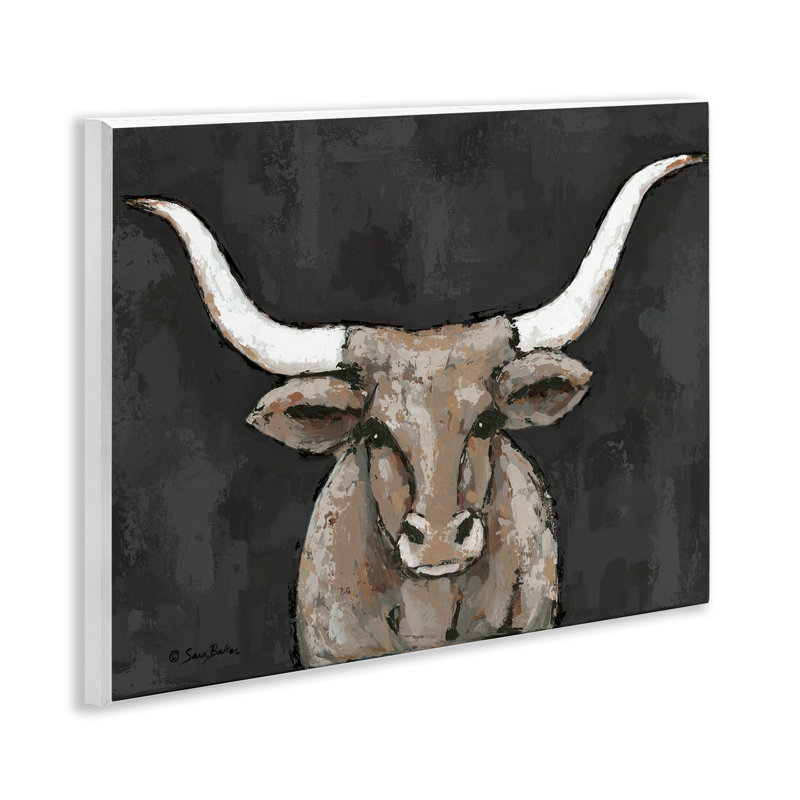 Plaque murale Longhorn on Murky Grey, design par Sara Baker