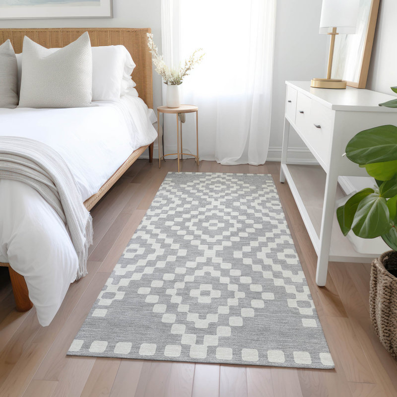 Malek Indoor/Outdoor Area Rug with Non-Slip Backing, Runner 2'3" x 7'6"