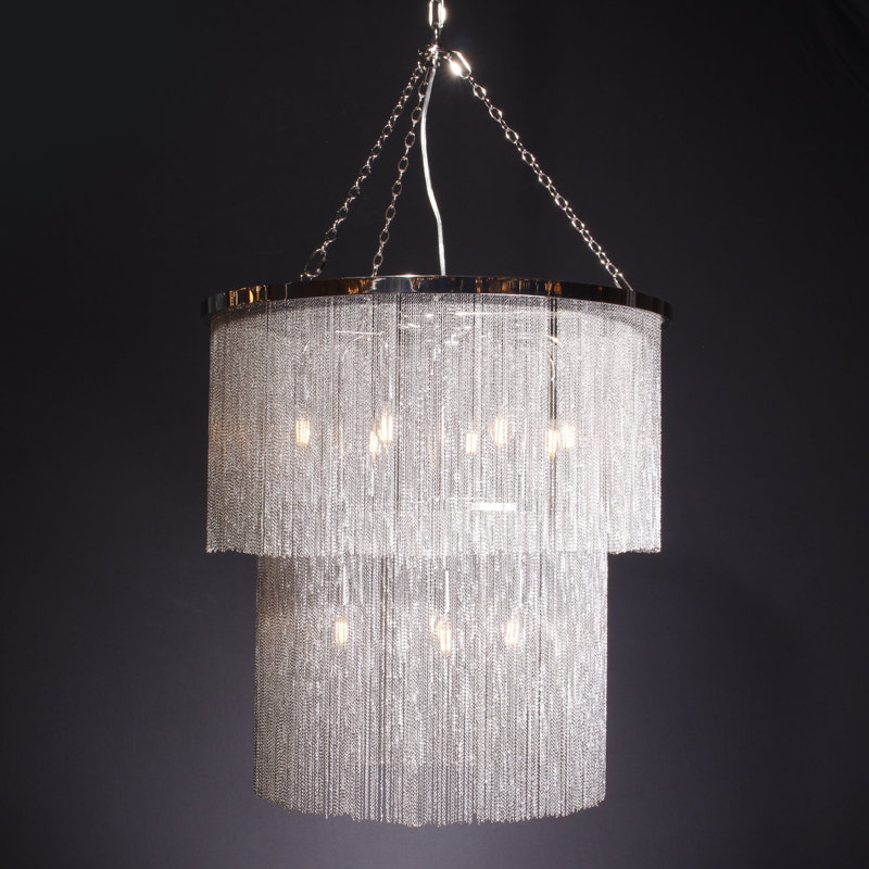 12 - Light Dimmable Tiered Chandelier