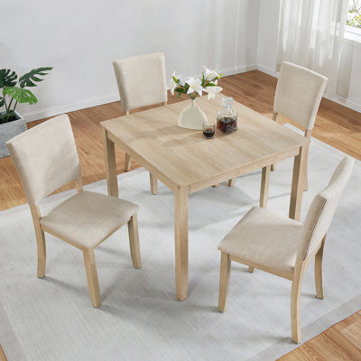Ensemble de table de salle à manger élégant et confortable pour 4 personnes avec chaises, idéal pour le salon, la cuisine et la salle à manger pour un rassemblement douillet