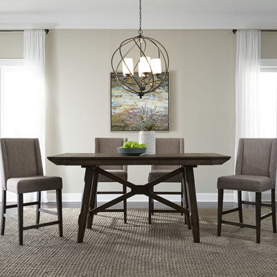 Reber 4 Person Gathering Table Set w/ Upholstered Chairs