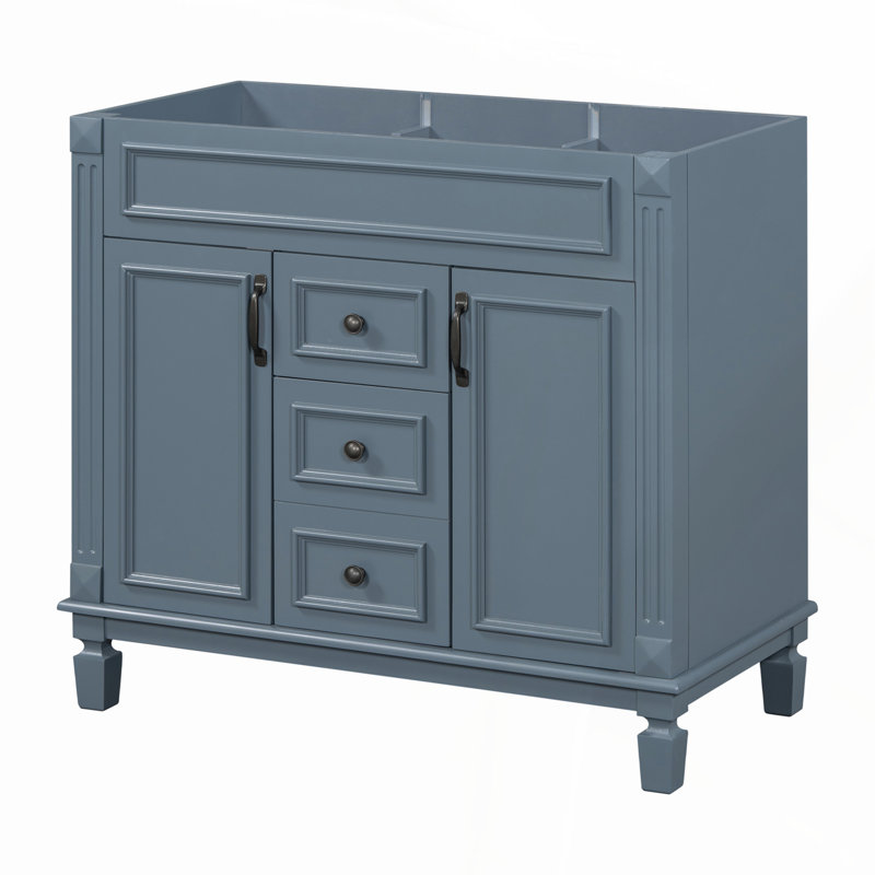 Meuble-lavabo moderne de 36 pouces avec 2 portes à fermeture douce et 2 tiroirs, solution de rangement durable et élégante