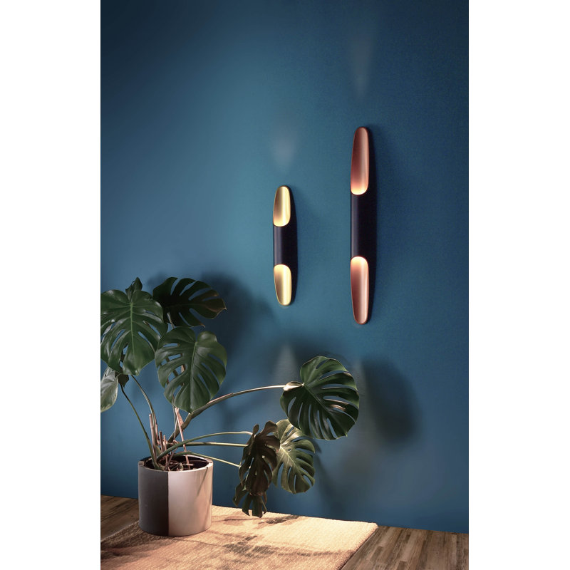 Apodis 2-Light LED Up & Downlight, 50cm H x 6.1cm W x 7.6cm D, Black/Bronze