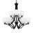 Zilo 9 Light Uplight Chandelier Shown In Matte Black Finish With 5" Cayenne Linen Glass-101934855-101934846