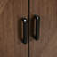 Armoire d'appoint rare avec base en bois de noyer naturel et base en métal: placage brun, base, option de rangement