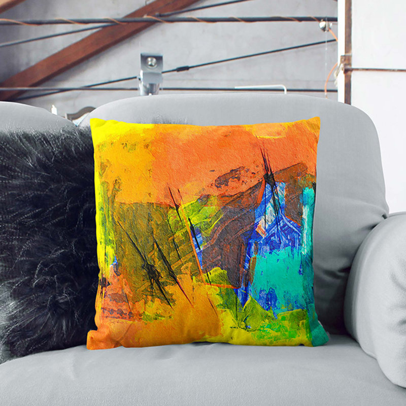 Abstract Square Throw Cushion, Black, 55 x 55 cm
