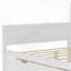 Lit de jour double en bois avec tablettes de rangement, lit multifonctionnel avec deux tiroirs de rangement; Ensemble de lattes et bureau d'étude-391421602