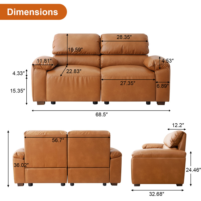 Canapé modulaire en simili cuir Pu, 2