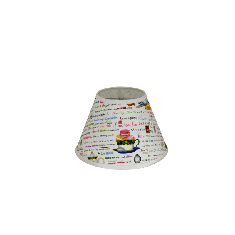 Tea Time Recipe Print Lamp Shade, 8" H x 10" W x 10" D