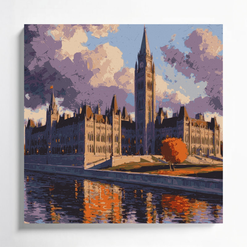 Art urbain sur toile, villes Ottawa, Ontario, H 12 po x l 12 po