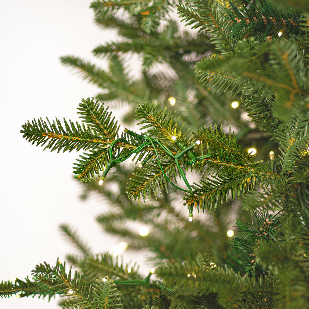 Georgian Fraser Fir Artificial Pre-Lit Christmas Tree, 6.5', Clear/White