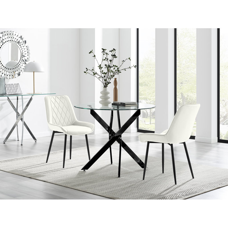 Bernell 2 - Person Dining Set, Cream/Black