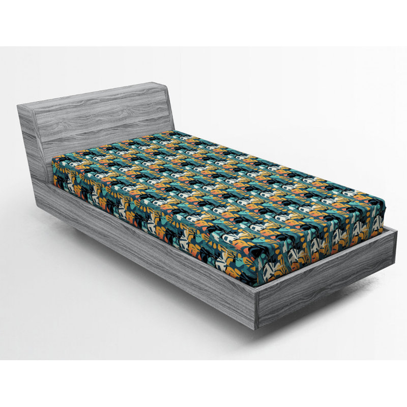 Microfiber Abstract Fitted Sheet, Twin XL Fitted Sheet