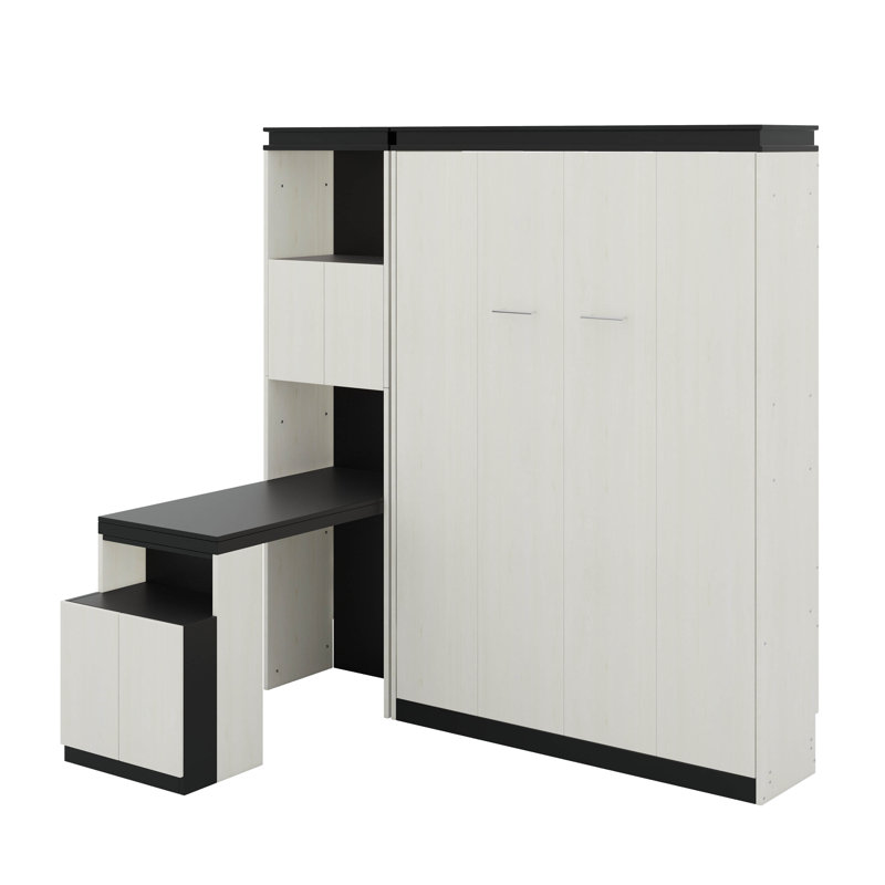 Lit escamotable double avec bureau et armoires