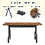 Ensemble de table de salle à manger Mid-Century moderne en bois, finition noyer rustique-113692366