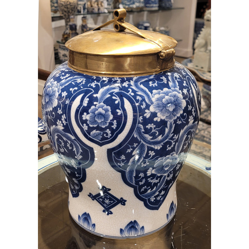 Qipao Handmade Jar, 12" H x 12" W x 12" D