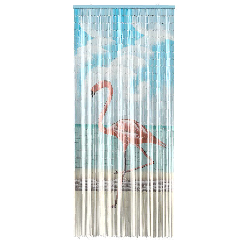 vidaXL Insect Door Curtain Multicolor 78.74 x 35.43 in Bamboo, Flamingo, 35.43 x 78.74 in
