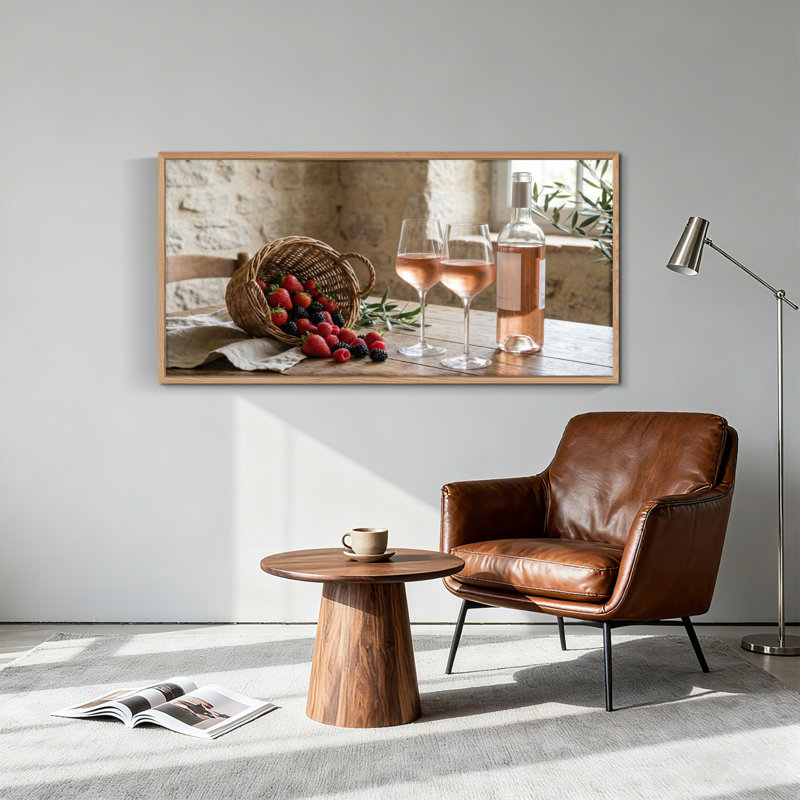 "Wine Berries", reproduction d'art sur toile encadrée de 1 x 58 x 28 pouces, 58 po x 28 po