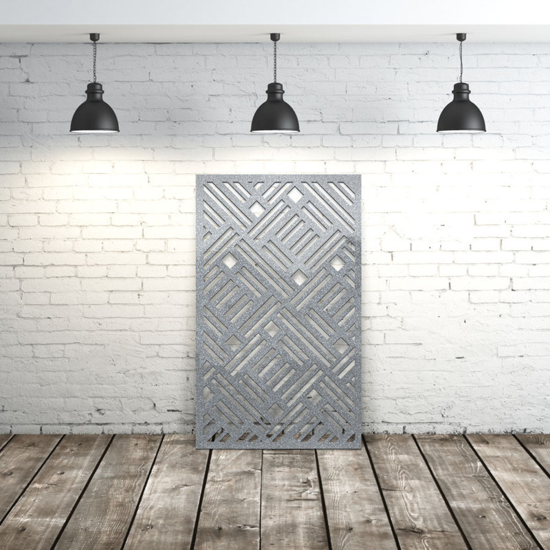 Panneau d'intimité moderne en aluminium découpé au laser de style moderne - art mural en métal thermolaqué pour l'extérieur, cloison de clôture décorative