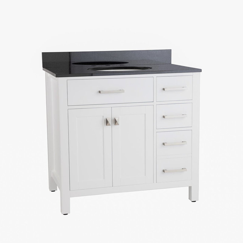 Ensemble de meuble-lavabo simple 36 po, Noir