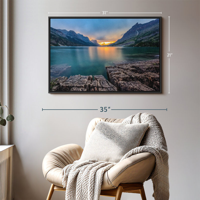 «St Mary Lake Montana», reproduction sur toile, H 21 po x l 31 po