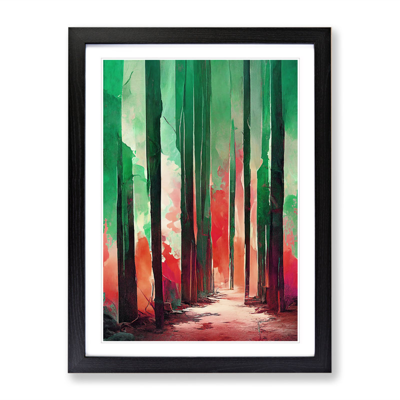Forest Expressionism No.2 Abstract - Single Picture Frame Painting, Black, 64cm H x 46cm W x 2cm D