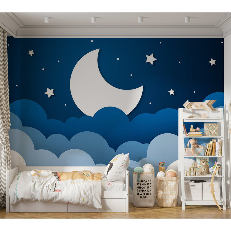 Papier peint pour enfants, rêve de lune abstrait, L 68 po x l 98 po