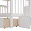 Lit superposé d'escalier de chambre à coucher en blanc, double-sur-double, tiroir, tablettes de rangement, garde-corps, pieds en pin massif, assemblage avec instructions