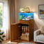 Support d'aquarium avec armoire de rangement, prises de courant et tablette réglable en hauteur