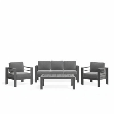 All-Weather 4-Piece Modern Metal Patio Furniture Set