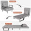 Lit convertible pliant gris avec 5 coussins et 5 coussins, idéal pour les salles familiales, l'espace et le confort